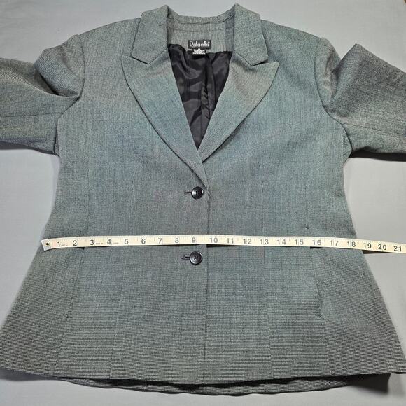 Rafaella Gray Suit Jacket Stretch Preppy Houndstooth Long Sleeve Button Women 12 - Picture 7 of 11